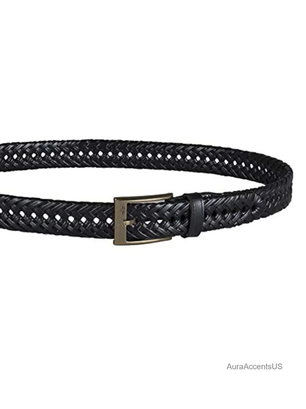 Men's Braided Leather Belt Fully Adjustable Casual Strap
